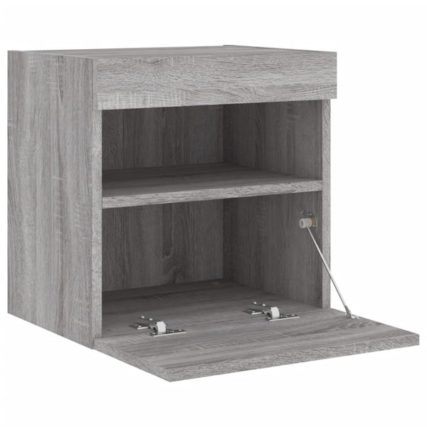 TV-seinäkaappi LED-valoilla harmaa Sonoma 40x30x40 cm