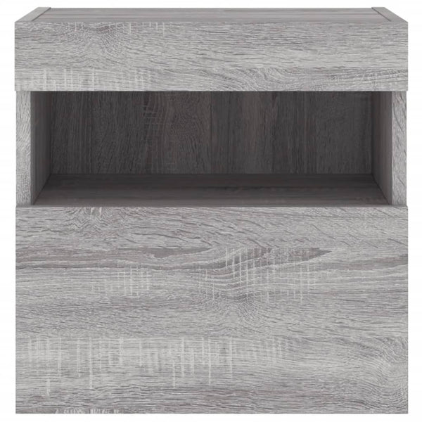 TV-seinäkaappi LED-valoilla harmaa Sonoma 40x30x40 cm