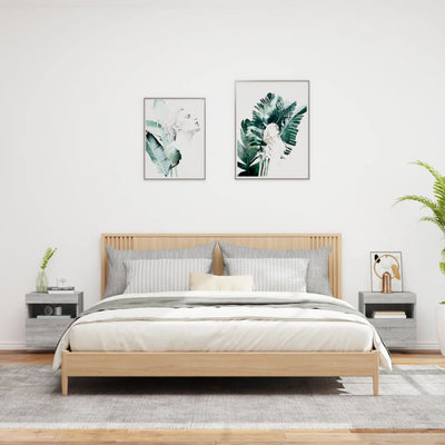 TV-seinäkaapit LED-valoilla 2 kpl harmaa Sonoma 40x30x40 cm