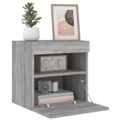 TV-seinäkaapit LED-valoilla 2 kpl harmaa Sonoma 40x30x40 cm