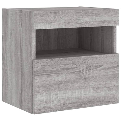 TV-seinäkaapit LED-valoilla 2 kpl harmaa Sonoma 40x30x40 cm