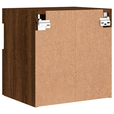 TV-seinäkaappi LED-valoilla ruskea tammi 40x30x40 cm