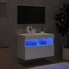 TV-seinäkaappi LED-valoilla valkoinen 60x30x40 cm