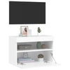 TV-seinäkaappi LED-valoilla valkoinen 60x30x40 cm