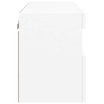 TV-seinäkaappi LED-valoilla valkoinen 60x30x40 cm