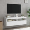 TV-seinäkaapit LED-valoilla 2 kpl valkoinen 60x30x40 cm