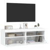 TV-seinäkaapit LED-valoilla 2 kpl valkoinen 60x30x40 cm