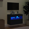 TV-seinäkaappi LED-valoilla musta 60x30x40 cm