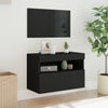 TV-seinäkaappi LED-valoilla musta 60x30x40 cm