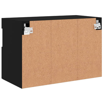 TV-seinäkaappi LED-valoilla musta 60x30x40 cm
