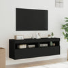 TV-seinäkaapit LED-valoilla 2 kpl musta 60x30x40 cm