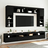 TV-seinäkaapit LED-valoilla 2 kpl musta 60x30x40 cm
