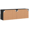 TV-seinäkaapit LED-valoilla 2 kpl musta 60x30x40 cm