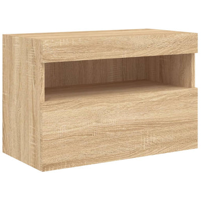 TV-seinäkaappi LED-valoilla Sonoma-tammi 60x30x40 cm