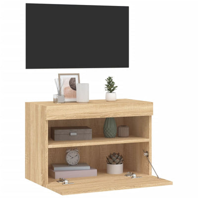 TV-seinäkaappi LED-valoilla Sonoma-tammi 60x30x40 cm