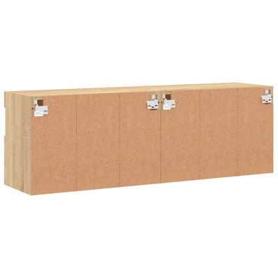 TV-seinäkaapit LED-valoilla 2 kpl Sonoma-tammi 60x30x40 cm