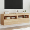 TV-seinäkaapit LED-valoilla 2 kpl Sonoma-tammi 60x30x40 cm