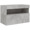 TV-seinäkaappi LED-valoilla betoninharmaa 60x30x40 cm