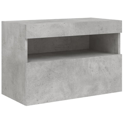 TV-seinäkaappi LED-valoilla betoninharmaa 60x30x40 cm
