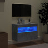 TV-seinäkaappi LED-valoilla betoninharmaa 60x30x40 cm