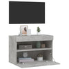 TV-seinäkaappi LED-valoilla betoninharmaa 60x30x40 cm