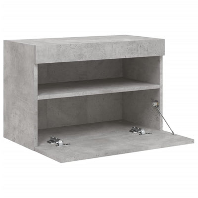 TV-seinäkaappi LED-valoilla betoninharmaa 60x30x40 cm