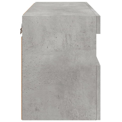 TV-seinäkaappi LED-valoilla betoninharmaa 60x30x40 cm