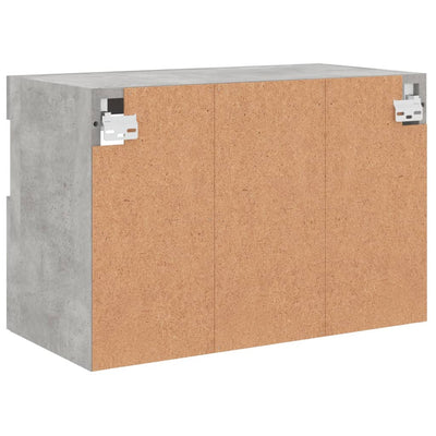TV-seinäkaappi LED-valoilla betoninharmaa 60x30x40 cm