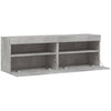TV-seinäkaapit LED-valoilla 2 kpl betoninharmaa 60x30x40 cm