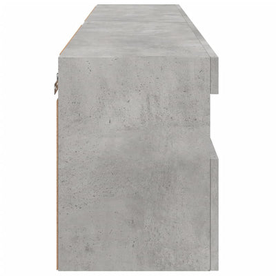TV-seinäkaapit LED-valoilla 2 kpl betoninharmaa 60x30x40 cm