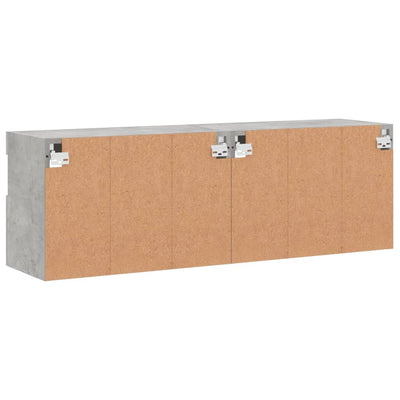 TV-seinäkaapit LED-valoilla 2 kpl betoninharmaa 60x30x40 cm