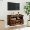 TV-seinäkaappi LED-valoilla savutammi 60x30x40 cm