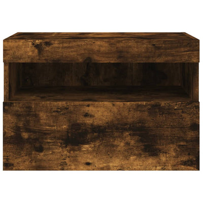 TV-seinäkaappi LED-valoilla savutammi 60x30x40 cm