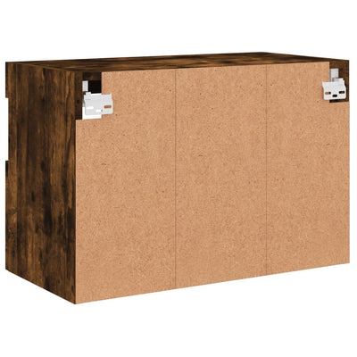 TV-seinäkaappi LED-valoilla savutammi 60x30x40 cm