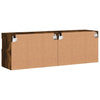 TV-seinäkaapit LED-valoilla 2 kpl savutammi 60x30x40 cm