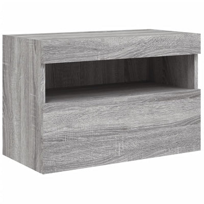 TV-seinäkaappi LED-valoilla harmaa Sonoma 60x30x40 cm