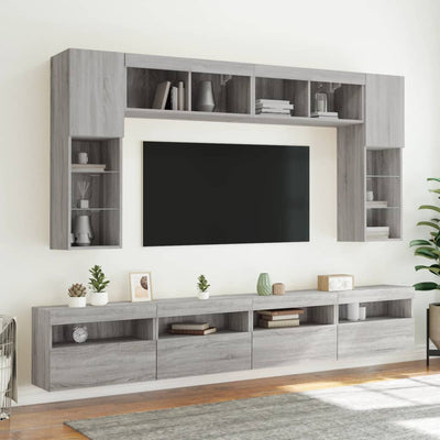 TV-seinäkaappi LED-valoilla harmaa Sonoma 60x30x40 cm