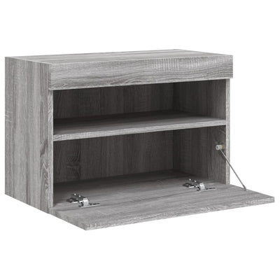 TV-seinäkaappi LED-valoilla harmaa Sonoma 60x30x40 cm
