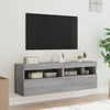 TV-seinäkaapit LED-valoilla 2 kpl harmaa Sonoma 60x30x40 cm