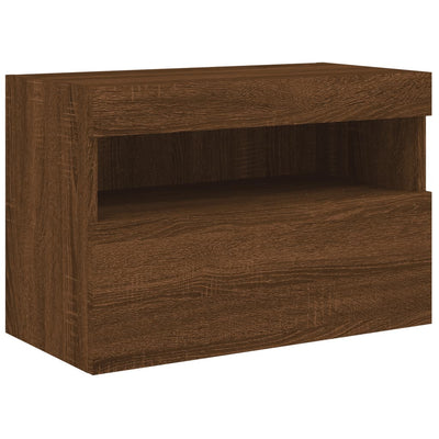 TV-seinäkaappi LED-valoilla ruskea tammi 60x30x40 cm