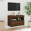 TV-seinäkaappi LED-valoilla ruskea tammi 60x30x40 cm