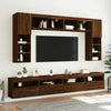 TV-seinäkaappi LED-valoilla ruskea tammi 60x30x40 cm