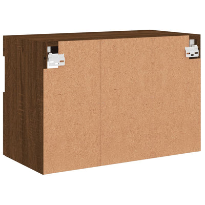 TV-seinäkaappi LED-valoilla ruskea tammi 60x30x40 cm