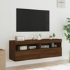 TV-seinäkaapit LED-valoilla 2 kpl ruskea tammi 60x30x40 cm