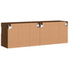 TV-seinäkaapit LED-valoilla 2 kpl ruskea tammi 60x30x40 cm
