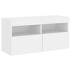 TV-seinäkaappi LED-valoilla valkoinen 80x30x40 cm