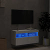 TV-seinäkaappi LED-valoilla valkoinen 80x30x40 cm
