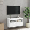 TV-seinäkaappi LED-valoilla valkoinen 80x30x40 cm