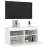 TV-seinäkaappi LED-valoilla valkoinen 80x30x40 cm