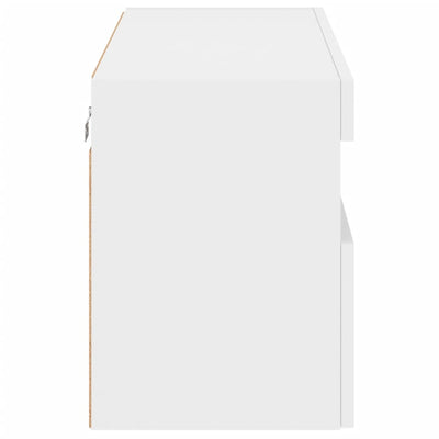 TV-seinäkaappi LED-valoilla valkoinen 80x30x40 cm